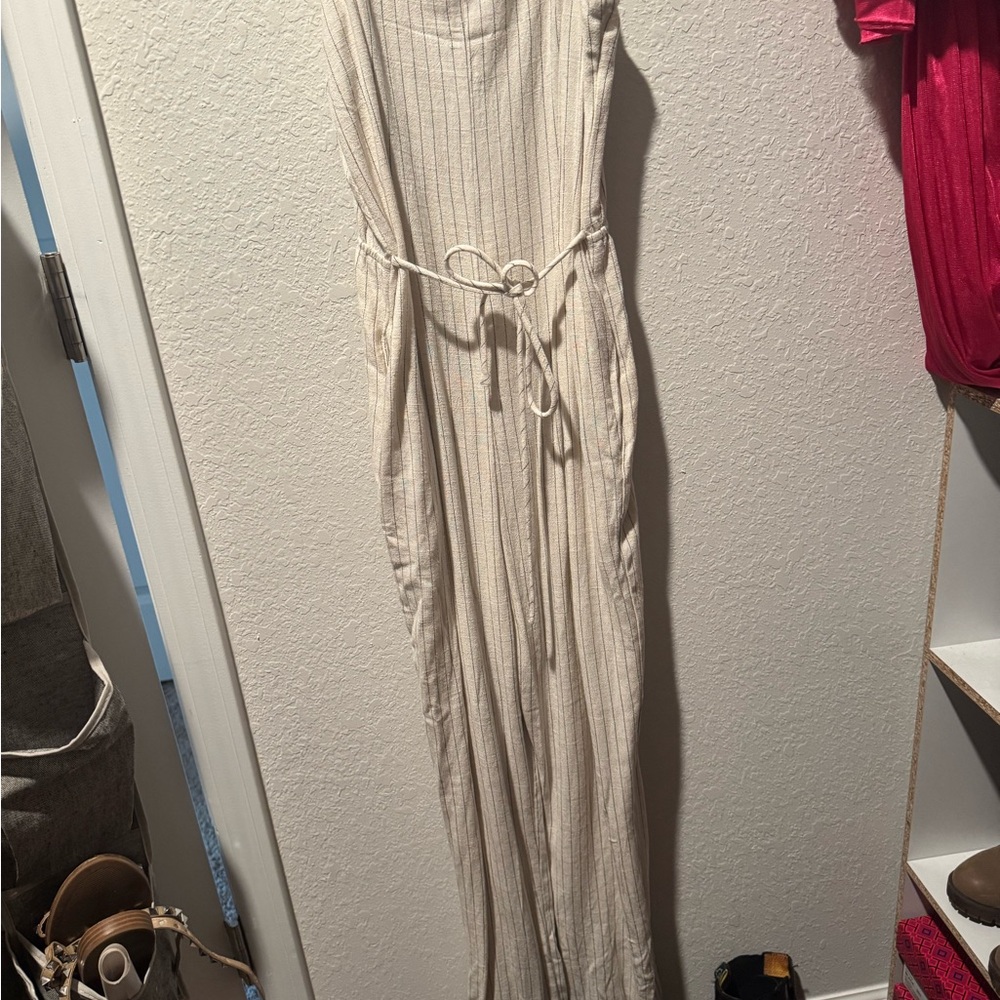 Sleeveless Cream Jumpsuit